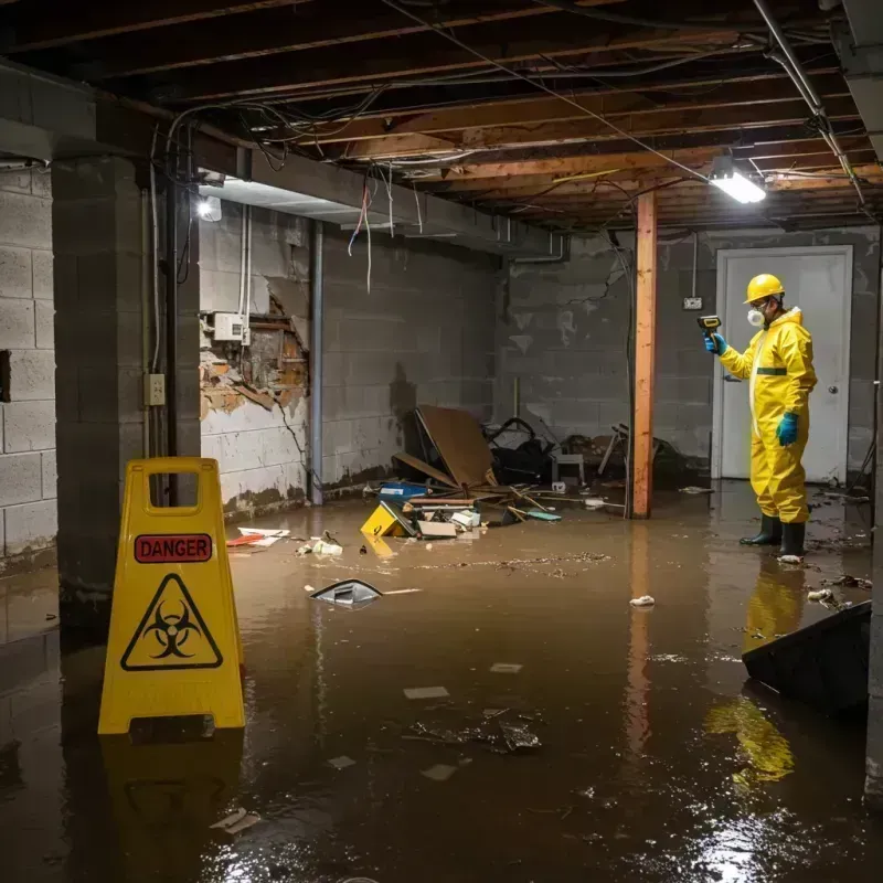 Flooded Basement Electrical Hazard in Schuyler County, IL Property